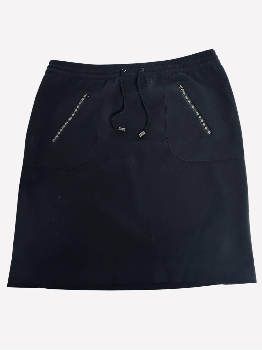 BLACK SWAN / Black Elastic Waistband Drawstring Skirt / Large / Goth Office Emo